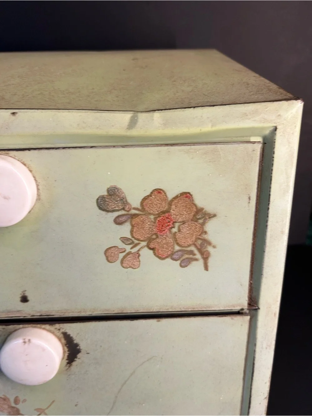 Vintage 1950’s Metal Bread Box With Pie Safe